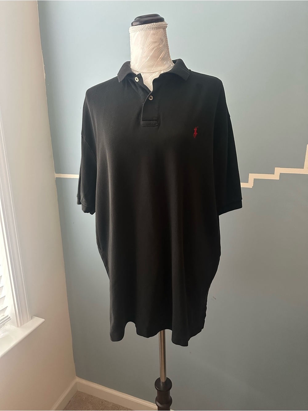 Polo by Ralph Lauren Black Polo with Red Pony Embroidery